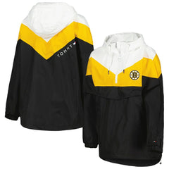 Boston Bruins Tommy Hilfiger Women's Staci Half-Zip Windbreaker Jacket - NHL Jackets