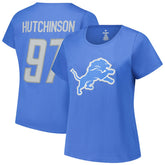 Detroit Lions Aidan Hutchinson Women's Plus Size Fair Catch Name & Number Scoop Neck T-Shirt | NFL Discount