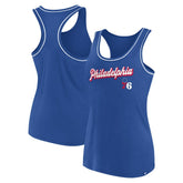 Royal Philadelphia 76ers Women's Wordmark Logo Racerback Tank Top | NBA