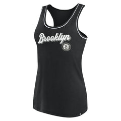 Black Brooklyn Nets Women's Wordmark Logo Racerback Tank Top | NBA