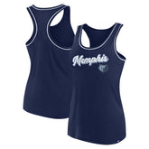Navy Memphis Grizzlies Women's Wordmark Logo Racerback Tank Top | NBA