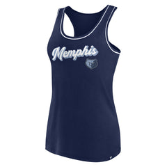 Navy Memphis Grizzlies Women's Wordmark Logo Racerback Tank Top | NBA