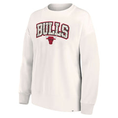 White Chicago Bulls Women's Tonal Leopard Pullover Sweatshirt | NBA