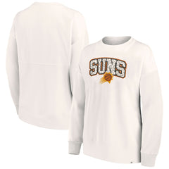 White Phoenix Suns Women's Tonal Leopard Pullover Sweatshirt | NBA