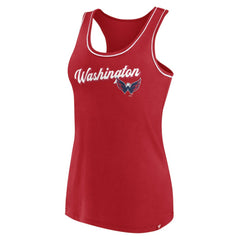 Washington Capitals Fanatics Women's Wordmark Logo Racerback Scoop Neck Tank Top - NHL Tank Top