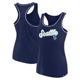Seattle Kraken Fanatics Women's Wordmark Logo Racerback Scoop Neck Tank Top - NHL Tank Top