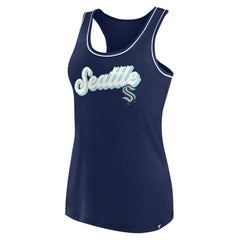 Seattle Kraken Fanatics Women's Wordmark Logo Racerback Scoop Neck Tank Top - NHL Tank Top