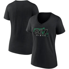 Black Boston Celtics Women's Hometown Collection 617 V-Neck T-Shirt | NBA