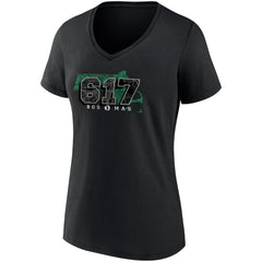 Black Boston Celtics Women's Hometown Collection 617 V-Neck T-Shirt | NBA