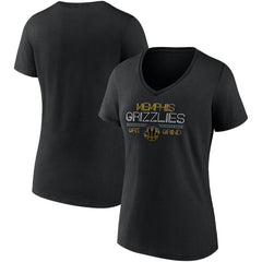 Black Memphis Grizzlies Women's Hometown Collection Grit Grind V-Neck T-Shirt | NBA