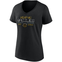 Black Memphis Grizzlies Women's Hometown Collection Grit Grind V-Neck T-Shirt | NBA
