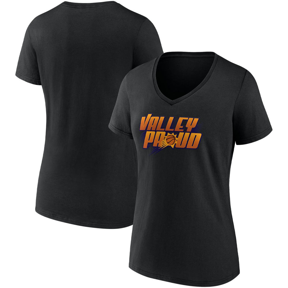 Black Phoenix Suns Women's Hometown Collection Valley Proud V-Neck T-Shirt | NBA