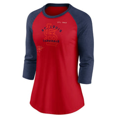 St. Louis Cardinals Nike Women's Next Up Tri-Blend Raglan 3/4-Sleeve T-Shirt - MLB T-shirts