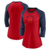 Minnesota Twins Nike Women's Next Up Tri-Blend Raglan 3/4-Sleeve T-Shirt - MLB T-shirts