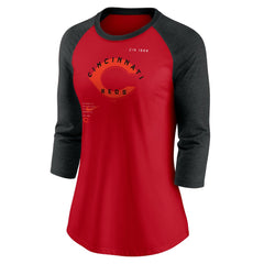 Cincinnati Reds Nike Women's Next Up Tri-Blend Raglan 3/4-Sleeve T-Shirt - MLB T-shirts