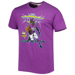 Minnesota Vikings Justin Jefferson Homage Unisex NFL Blitz Player Tri-Blend T-Shirt | NFL Hot