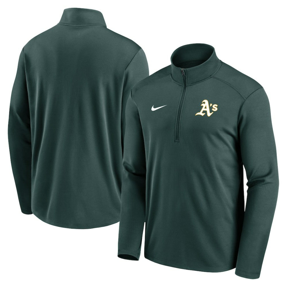Athletics Nike Agility Pacer Performance Half-Zip Top - MLB Tops