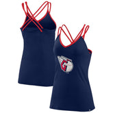 Cleveland Guardians Fanatics Women's Barrel It Up Cross Back V-Neck Tank Top - MLB Tanks