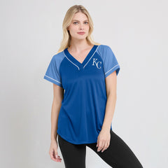 Kansas City Royals Fanatics Women's Ultimate Style Raglan V-Neck T-Shirt - MLB T-shirts