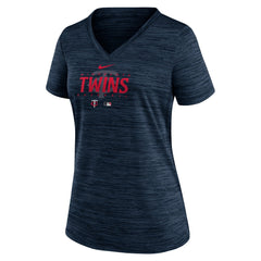 Minnesota Twins Nike Women's Authentic Collection Velocity Practice Performance V-Neck T-Shirt - MLB T-shirts
