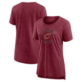 Heather Wine Cleveland Cavaliers Women's Heritage Tri-Blend T-Shirt sale | NBA