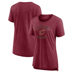 Heather Wine Cleveland Cavaliers Women's Heritage Tri-Blend T-Shirt sale | NBA