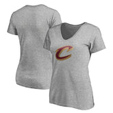 Heathered Gray Cleveland Cavaliers Women's Primary Team Logo V-Neck T-Shirt sale | NBA