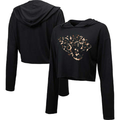 Jacksonville Jaguars Majestic Threads Women's Leopard Cropped Pullover Hoodie | NFL Hot