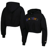 Baltimore Ravens The Wild Collective Women's Cropped Pullover Hoodie | NFL Online