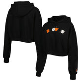 Cleveland Browns The Wild Collective Women's Cropped Pullover Hoodie | NFL New