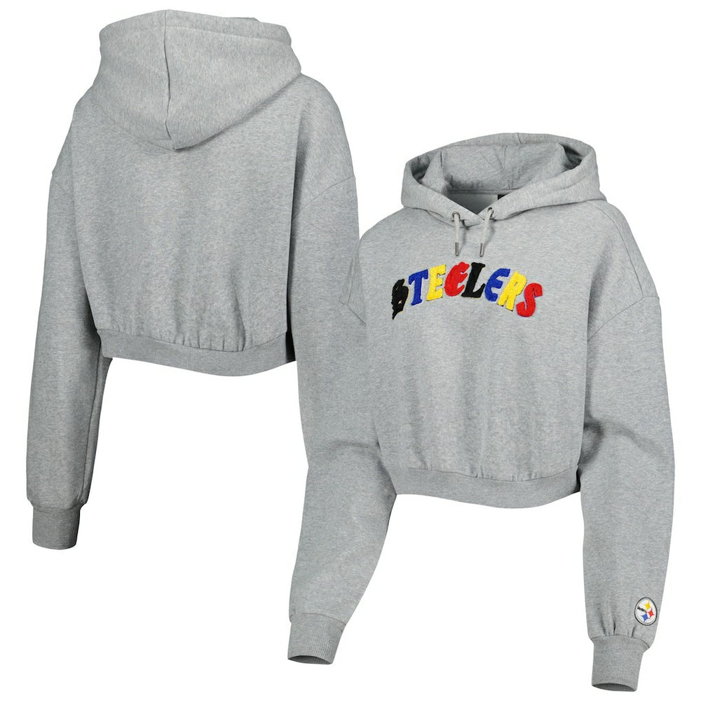 Pittsburgh Steelers The Wild Collective Women's Cropped Pullover Hoodie | NFL Outlet