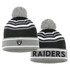 Las Vegas Raiders WEAR by Erin Andrews Women's Colorblock Cuffed Knit Hat with Pom and Scarf Set | NFL Near me