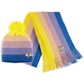 Los Angeles Rams WEAR by Erin Andrews Women's Ombre Pom Knit Hat and Scarf Set | NFL On sale