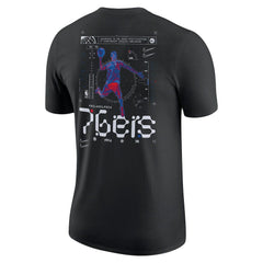 Black Philadelphia 76ers Courtside Air Traffic Control Max90 T-Shirt | NBA