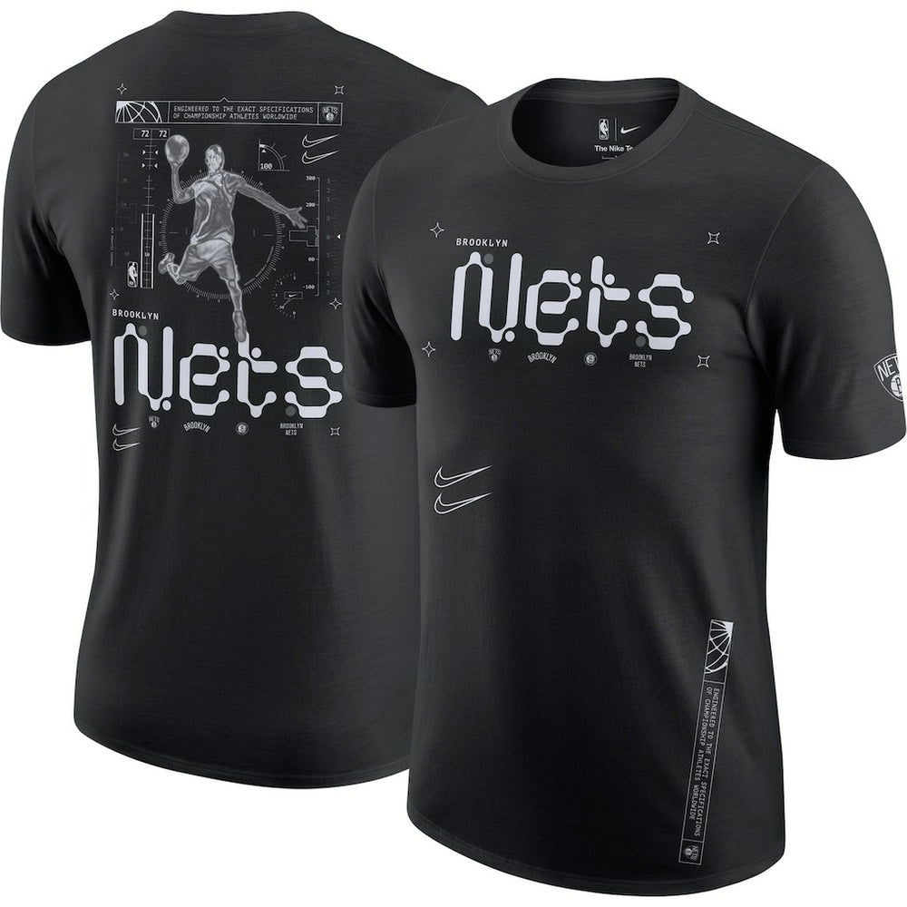 Black Brooklyn Nets Courtside Air Traffic Control Max90 T-Shirt | NBA