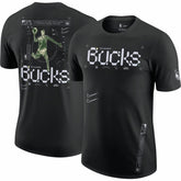 Black Milwaukee Bucks Courtside Air Traffic Control Max90 T-Shirt | NBA