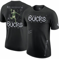 Black Milwaukee Bucks Courtside Air Traffic Control Max90 T-Shirt | NBA