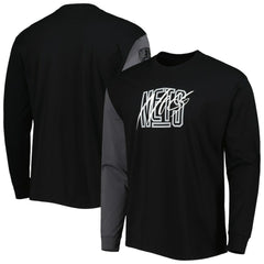 Black Brooklyn Nets Courtside Versus Flight MAX90 Long Sleeve T-Shirt | NBA