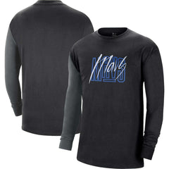 Black Dallas Mavericks Courtside Versus Flight MAX90 Long Sleeve T-Shirt sale | NBA