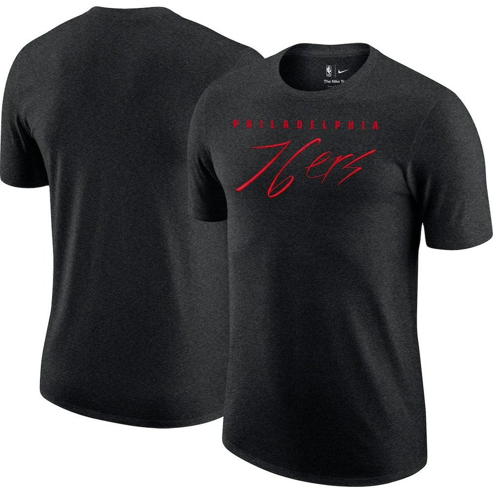Heather Black Philadelphia 76ers Courtside Versus Flight Max90 T-Shirt | NBA