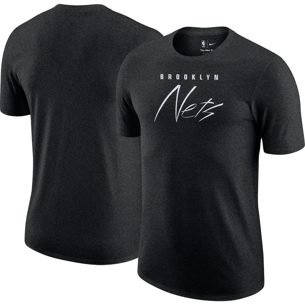 Heather Black Brooklyn Nets Courtside Versus Flight Max90 T-Shirt | NBA