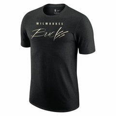 Heather Black Milwaukee Bucks Courtside Versus Flight Max90 T-Shirt | NBA