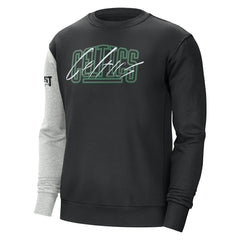 Black/Heather Gray Boston Celtics Courtside Versus Force & Flight Pullover Sweatshirt | NBA