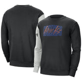Black/Heather Gray New York Knicks Courtside Versus Force & Flight Pullover Sweatshirt | NBA