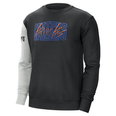 Black/Heather Gray New York Knicks Courtside Versus Force & Flight Pullover Sweatshirt | NBA