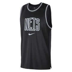 Black/Anthracite Brooklyn Nets Courtside Versus Force Split DNA Performance Mesh Tank Top | NBA