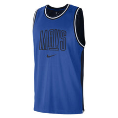 Blue/Navy Dallas Mavericks Courtside Versus Force Split DNA Performance Mesh Tank Top sale | NBA