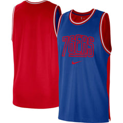 Royal/Red Philadelphia 76ers Courtside Versus Force Split DNA Performance Mesh Tank Top sale | NBA