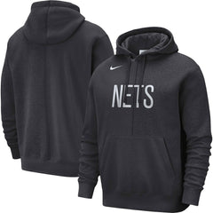 Anthracite Brooklyn Nets Courtside Versus Stitch Split Pullover Hoodie | NBA