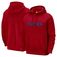 Red Philadelphia 76ers Courtside Versus Stitch Split Pullover Hoodie | NBA